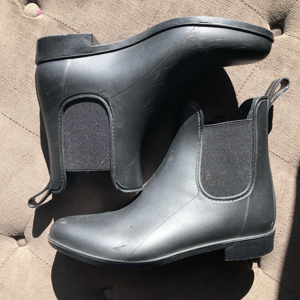 Black Jcrew rain boots